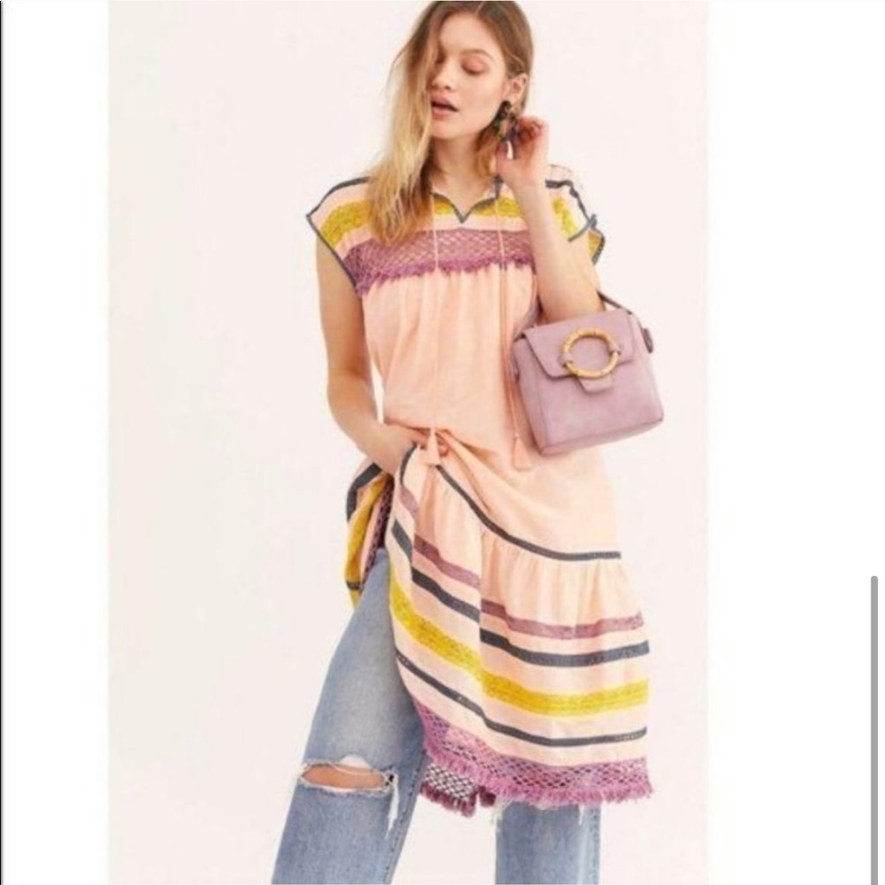 Free People Carolina K Boho Crochet Midi Dress S - Picture 1 of 6